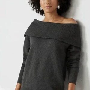 J Jill Off Shoulder Charcoal Gray Women's Sweater Plus Size NWT